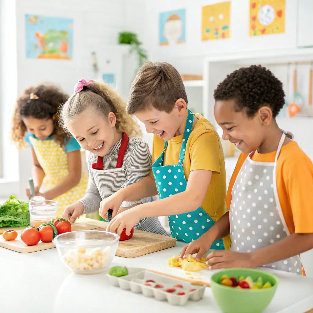 Children enjoying cooking classes